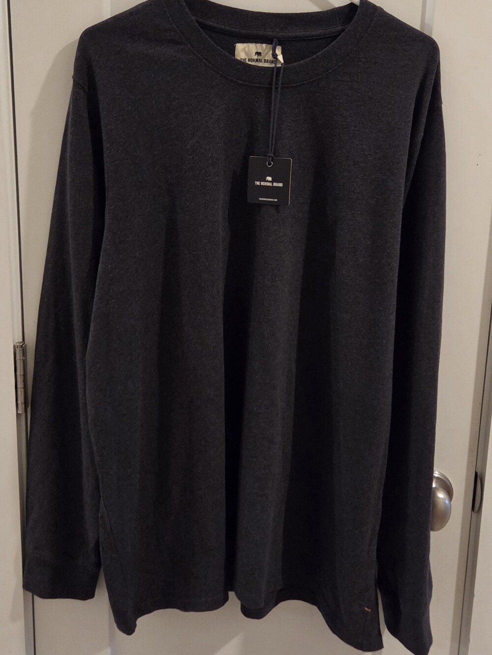 NWT The Normal Brand Lennox Long-Sleeve Jersey Shirt - Size XXL - Charcoal Grey